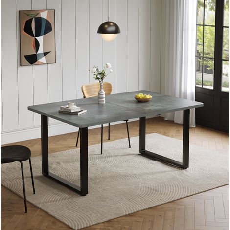MEUBLIV mesa de comedor 220x80 cm gris, extensible en 3 longitudes, 6 a 10 personas (1/5)