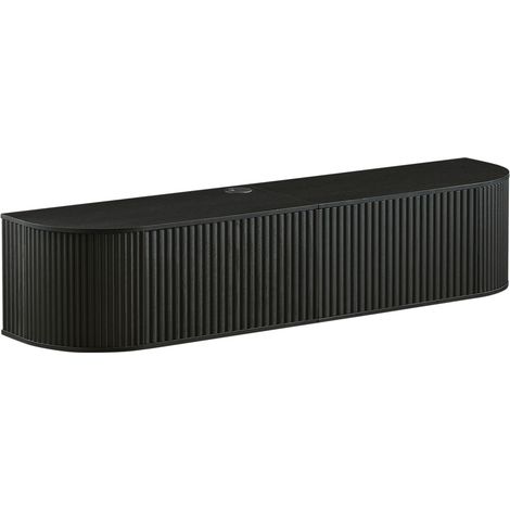 Meuble TV mural flottant 140 cm avec grand espace de rangement et passe-câbles, adaptable pour téléviseurs de 43 à 65 pouces (1/5)