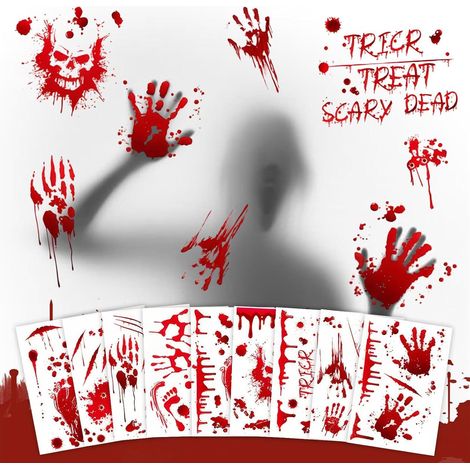 Halloween-Horror-Deko-Aufkleber – 9 Bögen – Fensteraufkleber für Partys, Spukhäuser, Wände & Türen (1/5)