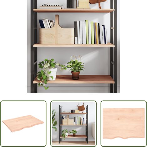 Wandregal Eiche -  Wandregal 80x60x2 cm Massivholz Eiche Unbehandelt (1/5)