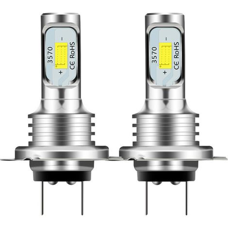Faros delanteros LED H7 (blancos), bombillas de coche de alto lumen de 80 W y 10000 lúmenes, faros antiniebla LED CANBUS, luz blanca de 6000 K. (1/2)
