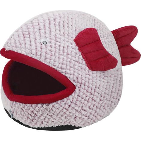 Fish Shape Soft And Comfortable Warm Cat Bed 40X35X35CM (Red) 1PCS (1/5)