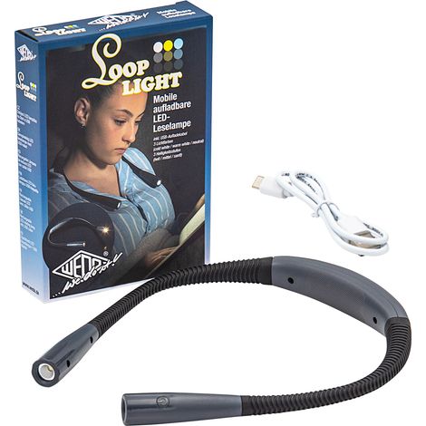 Wedo LOOPLIGHT Leselampe LED tragbar schwarz grau