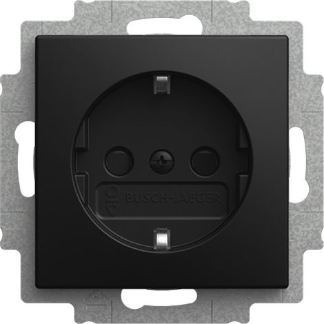 Busch-Jaeger Inserto presa SCHUKO® Safety+ con morsetti a vite nero opaco - Busch-balance® SI (23 EUCB-915), 2CKA002013A5543