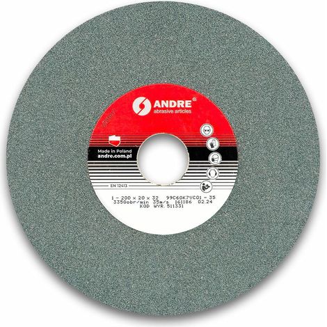 Andre Flachschleifscheibe 200 mm x 20 mm x 32 mm 99C60K7VC01-35 grün "TYP 1" (1/2)