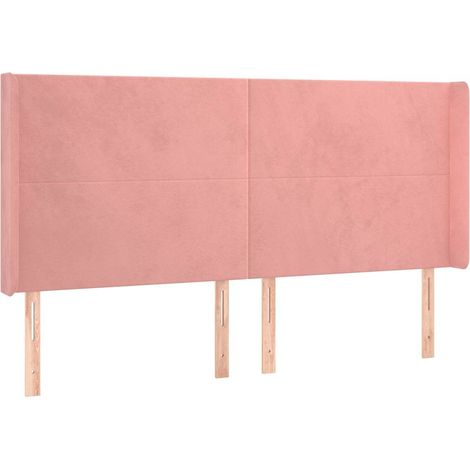 Maison Exclusive - Cabecero con orejas de terciopelo rosa 203x16x (1/5)