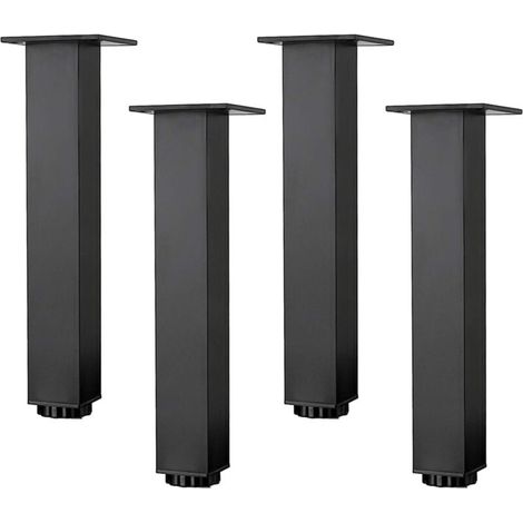 Pieds de Meubles en Alliage D'aluminium Réglables en Hauteur,Pieds de Table Basse de Canapé,5-40cm,Noir Mat,avec Vis,4 Pièces (35cm/13.8in) (1/5)