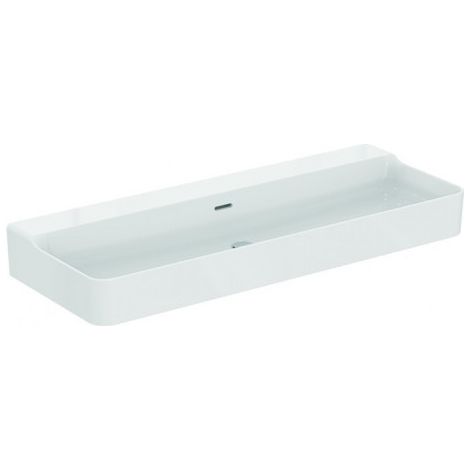Lavabo CONCA 1200x450x165mm blanc avec IdealPlus sans trou pour robinet, avec trop-plein IDEAL STANDARD