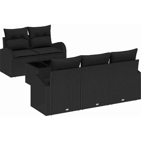 Maison Exclusive - Gartensofa-set Schwarz 55 x 55 x 37 cm Poly-Ra