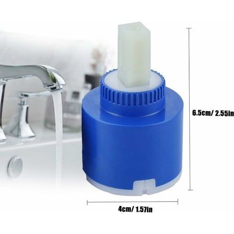 2 Stück Keramik-Mischbatteriekartusche 40 mm Keramikkartusche für Bad- oder Küchenmischbatterie (Blau) (1/4)