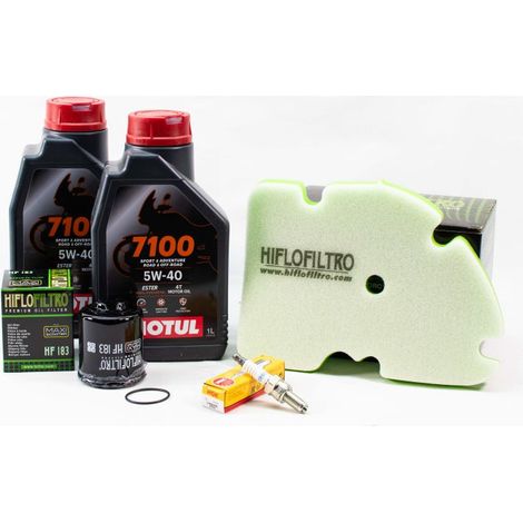 Kit Révision Filtres Bougies pour PIAGGIO MP3 300 LT ie de 2009 à 2014 - MOTUL 7100 5w40 2L