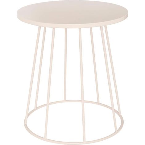 Table d'Appoint en Métal "Latte" 38cm Beige