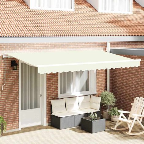 Einziehbare Markise Creme 350 x 200 cm Stoff