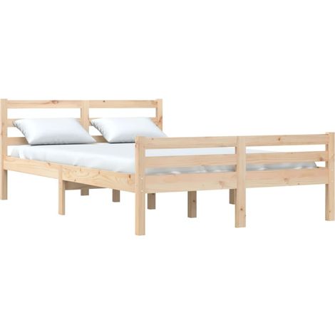 vidaXL Cadre de lit sans matelas bois massif 140x200 cm (1/5)