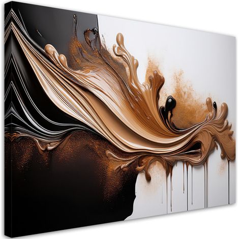 Tableau déco Abstraction marron avec effet 3D 100x70 (1/5)