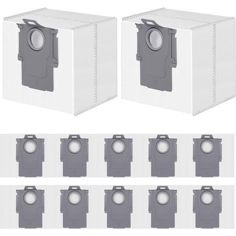 Set aus 12 Staubsaugerbeuteln für Roborock S8+/S8 Pro Ultra/S7 MaxV Ultra/Q7 Max+/Q8 Max+/Q5 Pro+/Q5 Max+/Q10 X5+/S5+, Q7 M5+/L5+ Saugroboter – Ersatz-Staubbeutel-Zubehör