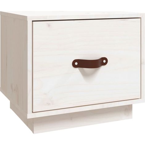 Comodino con cassetto 40 x 34 x 35 cm in legno di pino bianco DEC033346