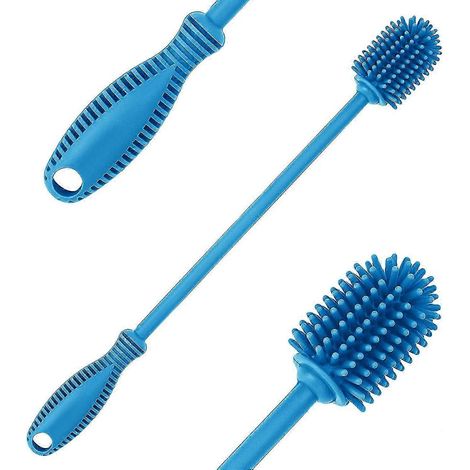 Brosse de nettoyage en silicone pour biberons avec long manche (31 cm) pour biberons, bouteilles Hydro Flask et verres (1 pièce). (1/4)