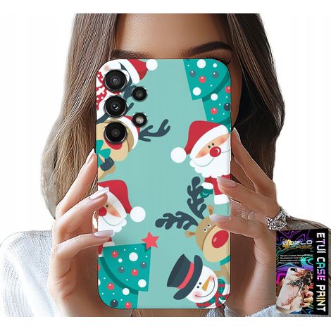 Custodia per Samsung Galaxy A32 4G - Babbo Natale, renne, pupazzo di neve, motivi natalizi (1/5)