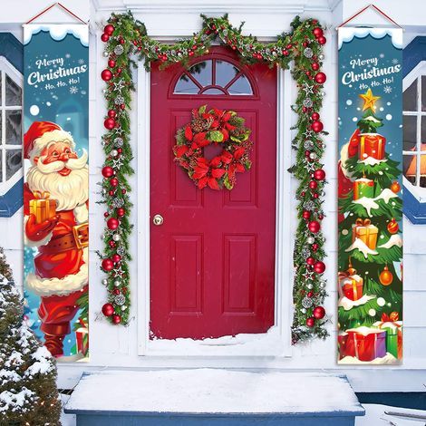 Guirnalda navideña con versos navideños, exquisita decoración colgante para uso interior y exterior, adecuada para paredes, puertas, muebles y árboles de Navidad. 180 x 30 cm / 70,86 x 11,81 pulgadas. (1/2)