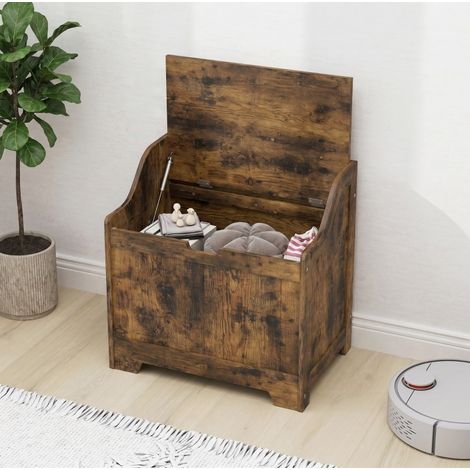 Aufbewahrungstruhe mit Sicherheits-Scharnier, 61 L, MDF, Rustikal-Braun OKMYHOME (1/5)