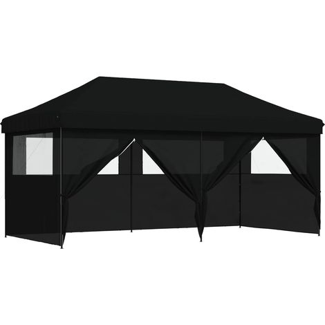 Party Tent Folding Black 292 x 580 x 315 cm Oxford Fabric vidaXL