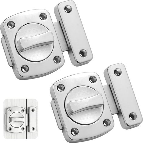 Verrous de Porte Rotatifs à Vis - Serrure de Sécurité en Alliage de Zinc pour Salle de Bain, WC, Fenêtre - Loquet Pivotant Universel avec Vis (1/5)