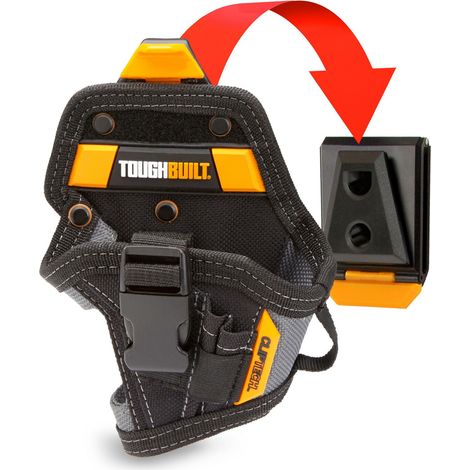 Toughbuilt – Pochette porte-visseuse compacte noire – 5 poches pour rangement optimal – Compatible 12V à 18V – Système ClipTech™ Hub™