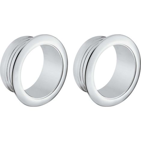 rosetas redondas de 19 mm de grosor para cerraduras de presión o de superficie, roseta de seguridad de plástico para muebles, puertas, cajones y armarios, acabado cromado pulido. (1/2)
