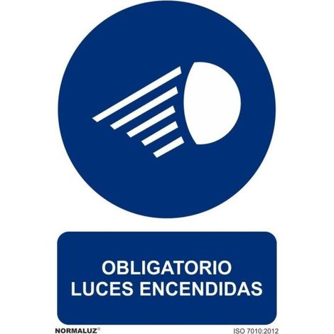 CARTEL PVC 21 30 OBLIGATORIO LUCES ENCENDIDAS