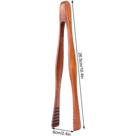 Pinces de barbecue en bois, pince de barbecue Buffet Buffet Tongs Bread Steak Blamp, 10,4 ”réutilisable (1/4)