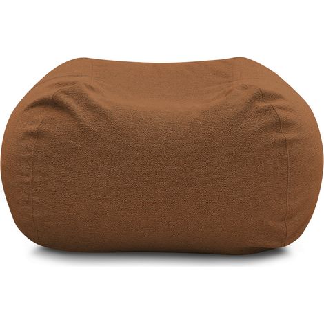 BOBOCHIC - Pouf ultra moelleux VOLTAIRE tissu chiné Orange (1/5)