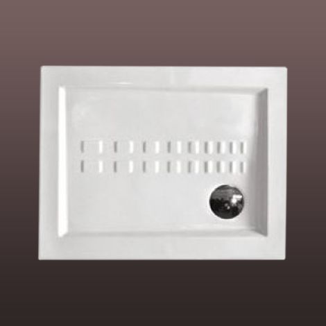 Kiamami Valentina – Receveur de douche rectangulaire 70x90 cm – Extra plat 5,5 cm – Céramique blanche anti-dérapante – Installation au ras du sol (1/4)