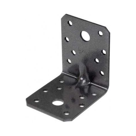 Équerre de fixation renforcée – Acier galvanisé noir diamant – Largeur 70mm – Hauteur 70mm – Profondeur 55mm – Applications extérieures – Alberts (1/3)