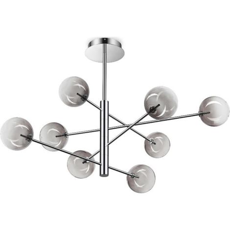 Ideal Lux Lampadario Sospensione Equinoxe 8 luci G4 cromo metallo vetro (1/2)