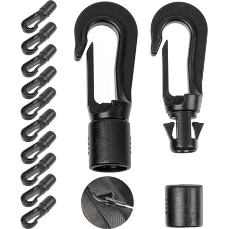 Mousquetons en plastique, crochets en plastique DIY pour sandow, corde, cordon, crochet pour cordon avec système d'emboîtement, tendeur de corde de bâche corde élastique crochet de corde (1/5)
