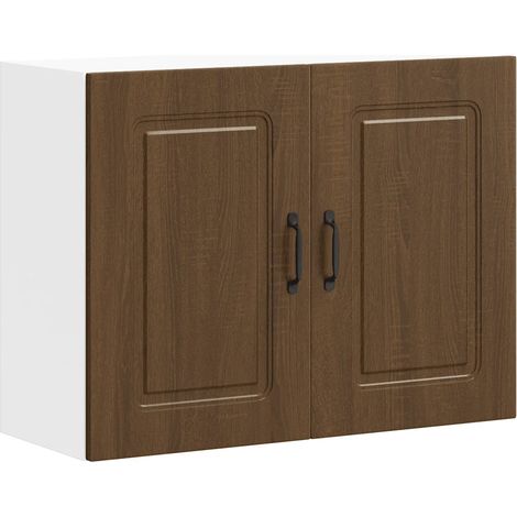 Armario de pared de cocina de diseño moderno 80 x 31 x 60 cm gran espacio de almacenamiento de madera noble roble marrón 020049999 (1/5)