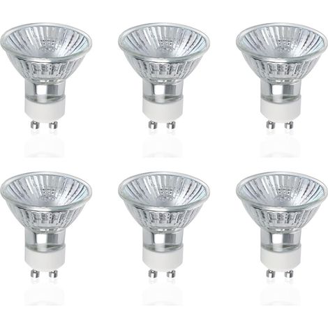 GU10 Ampoules Halogènes, Lot de 6 50W GU10 Spots Halogènes, AC 220V-240V, 700 Lumens, Angle de Faisceau 40°, 2800K Blanc Chaud, Dimmable (1/5)