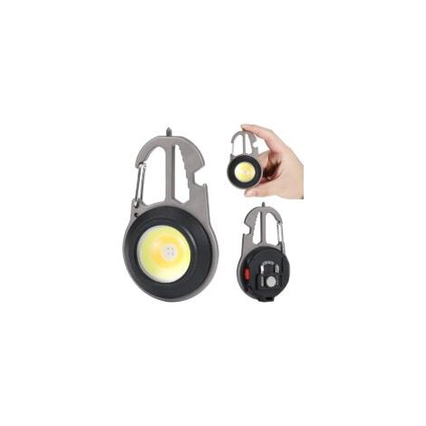 Mini torcia a LED, luce da lavoro portatile portachiavi da 800 lumen, 7 modalità, ricaricabile e impermeabile, gadget di illuminazione di emergenza impermeabile per il campo [Classe energetica - Crezu