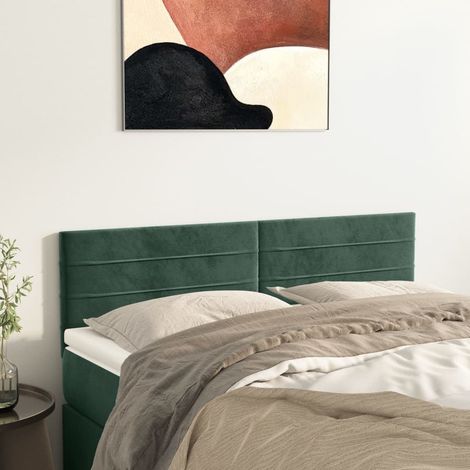 Cabeceros verde oscuro 144x5x78/88 cm terciopelo vidaXL (1/5)