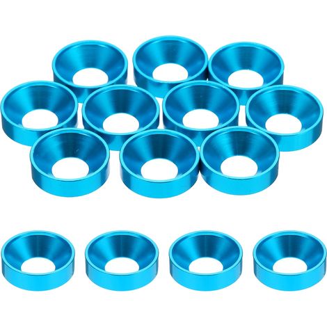 10 Pièces Rondelles à Tête Fraisée, Rondelles de Tasse M8 x 18 mm, Rondelle Fraisée, Rondelle Boulon En Aluminium Pour vis à tête, tige filetée, Accessoires Mécaniques, Bleu clair (1/5)