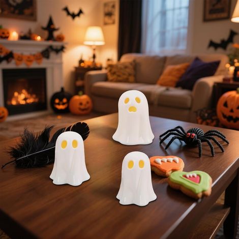 Figurine Fantôme Halloween - Figurine Fantôme Halloween à LED Lumineuse - (1/4)