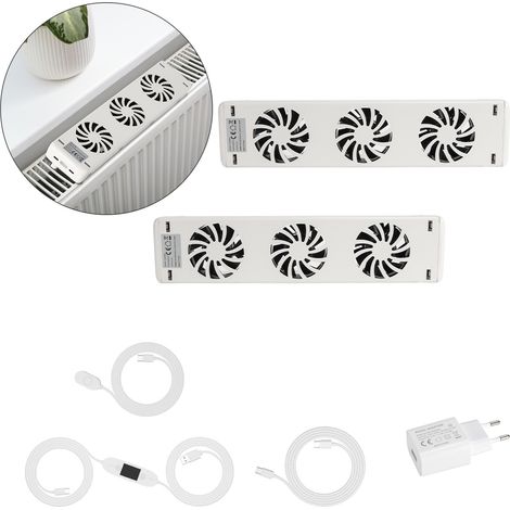 Randaco Heizkörperverstärker Double Set mit 2x Ventilator, Heizkörperverstärker, Heizungslüfter universell, Netzadapter enthalten (1/5)