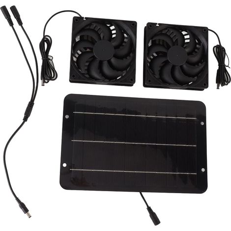 Solarventilator mit monokristallinem Panel, tragbares 10-W-6-V-Solarventilator-Kit für Abluftbelüftung und Kühlsysteme in Hühnerställen, Gewächshäusern und Zwingern. (1/5)