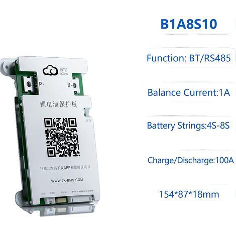 Sistema de gestión de batería, función de equilibrio activo, conectividad Bluetooth, JK-B1A8S10P (1/2)