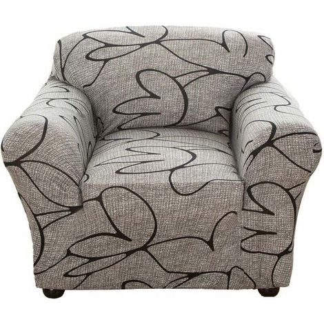 Housse de Canapé en Polyester Revêtement de Canapé Elasticité Stretch Protecteur de Canapé Slipcover à 1 Place 90-130cm (1/4)