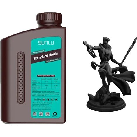 Resina per stampa 3D, alta precisione, basso odore, nero standard (1/2)