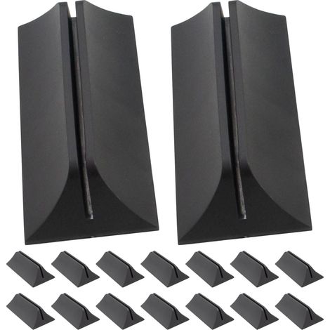 Support de séparation bureau, 16 pièces, ABS noir, fente 4,2 mm