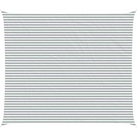 Voile d'ombre Gris clair et blanc 7 x 6 m vidaXL