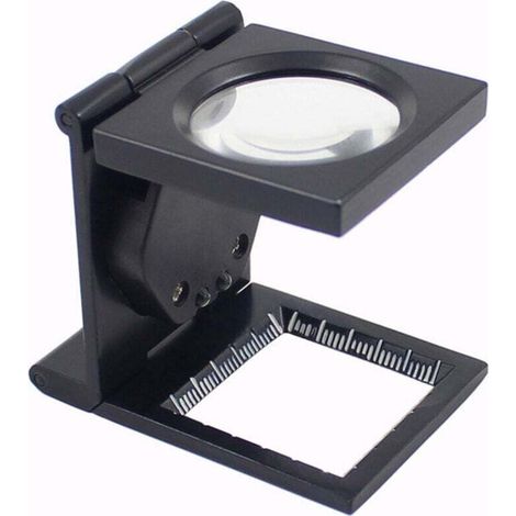 Loupe compte-fils pliant pliable avec monture en métal peint en noir